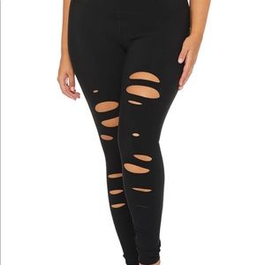 Alo yoga high waist ripper warrior legging small